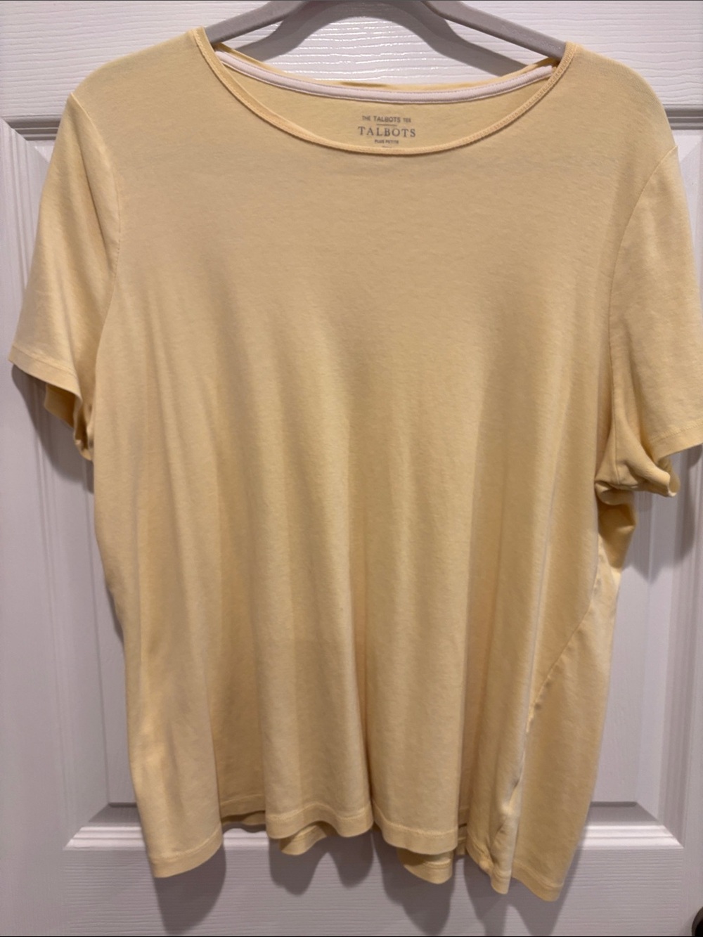 Talbots Short Sleeve Crewneck Top in Pale Yellow